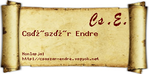 Császár Endre névjegykártya