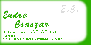 endre csaszar business card